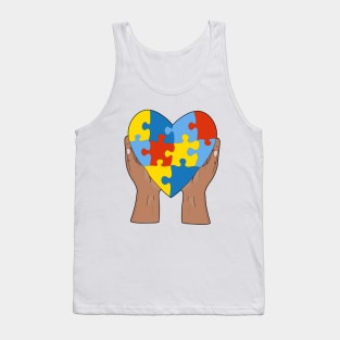 Asperger's Syndrome Heart Colorful Puzzle Tank Top